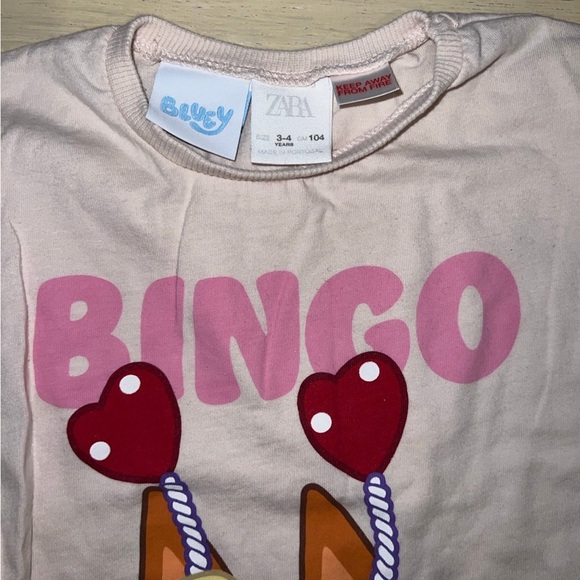 Zara kids bluey bingo shirt 3-4Y - Picture 3 of 4